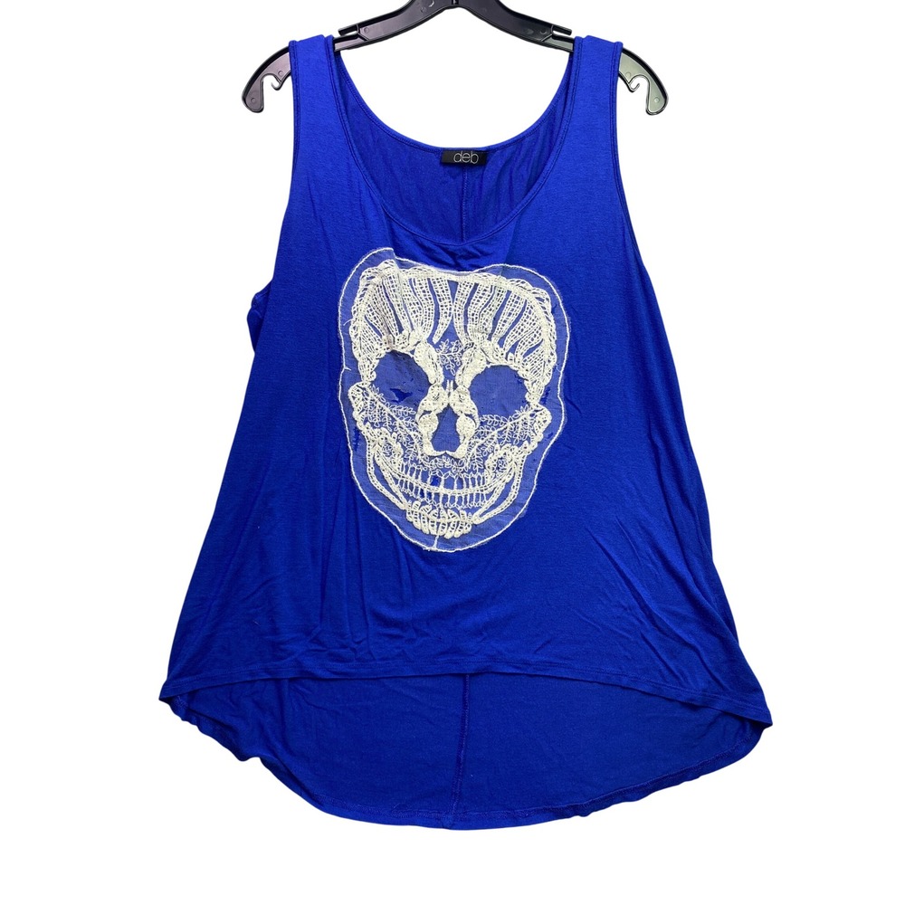 Deb Tank Top Womens Medium Skull Lace AOP Everyday Lifestyle Streetwear